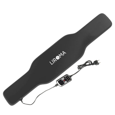 Liroma HeatPULSE infrarood rugband uitgevouwen met snoer en bedieningsunit